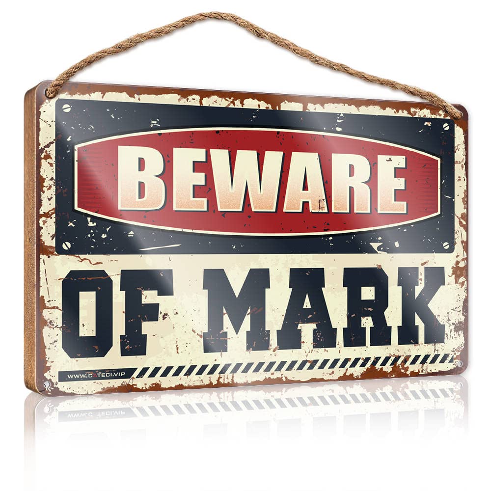 FRINTOXA Outdoor Wooden Signs Beware Of Mark Wooden Sign(23X35CM)