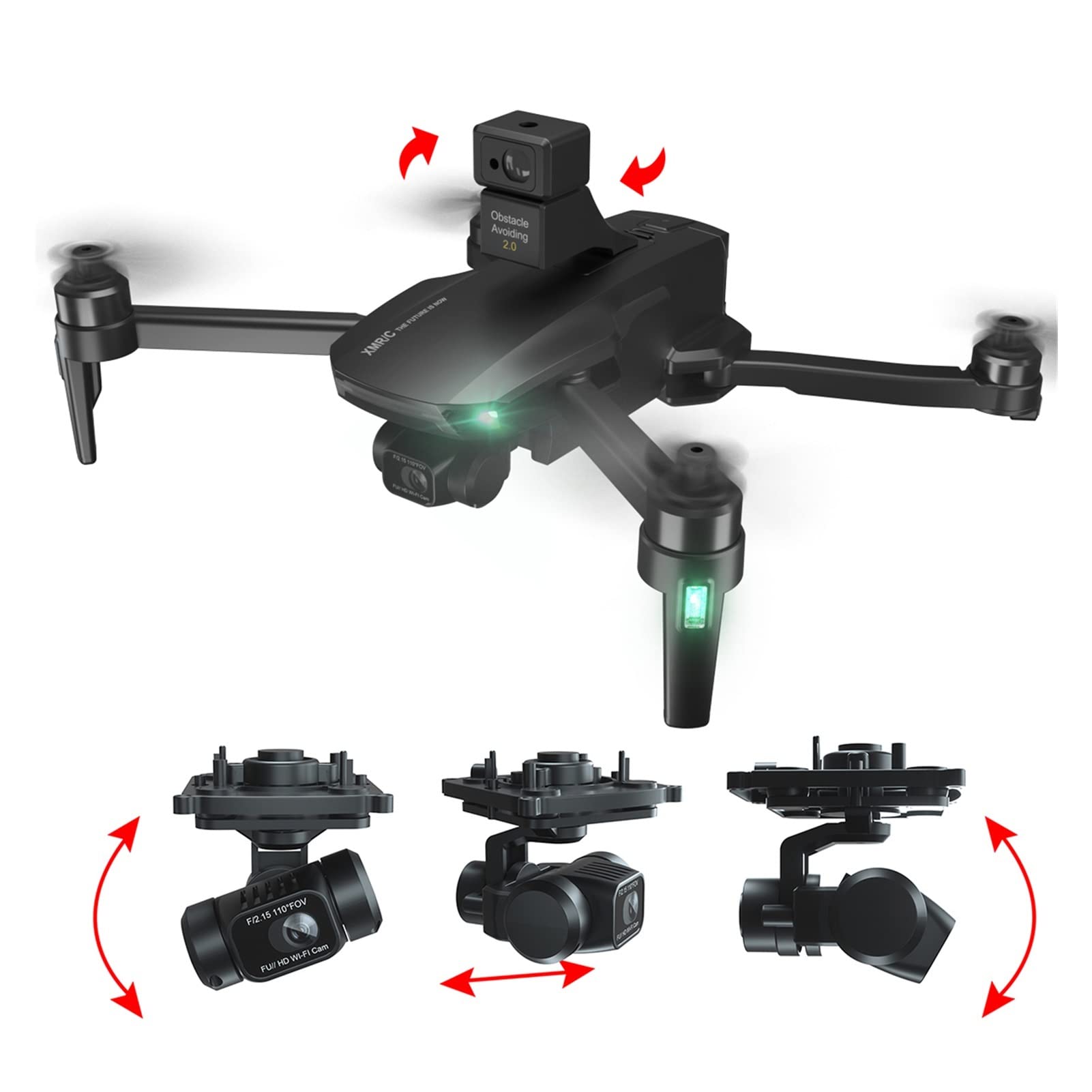 M9 PRO GPS Drony 360 ° Unikanie przeszkód 3- Gimbal EIS Kamera FPV Dron VS SG906MAX / PRO RC Zabawki dla dzieci dorosłych (Kolor: Megafon)