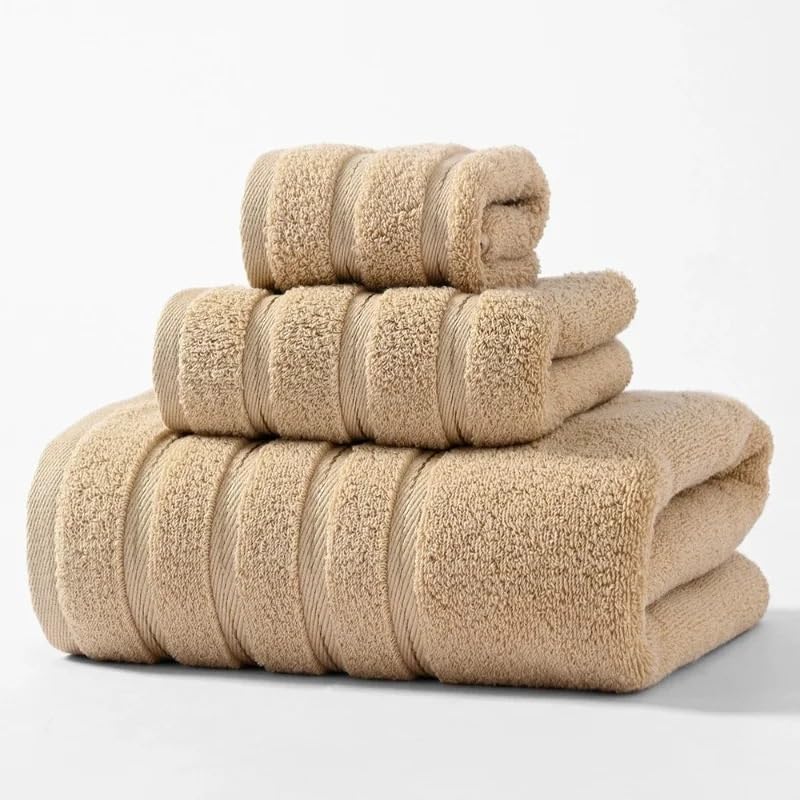 Genérico Toallas Baño Grandes,Bath Towels Juego de Toallas algodón, Color Verde Oscuro, for Manos, Cara y baño, Suave Absorbente, for Hotel o hogar, 3 Piezas(Gray)