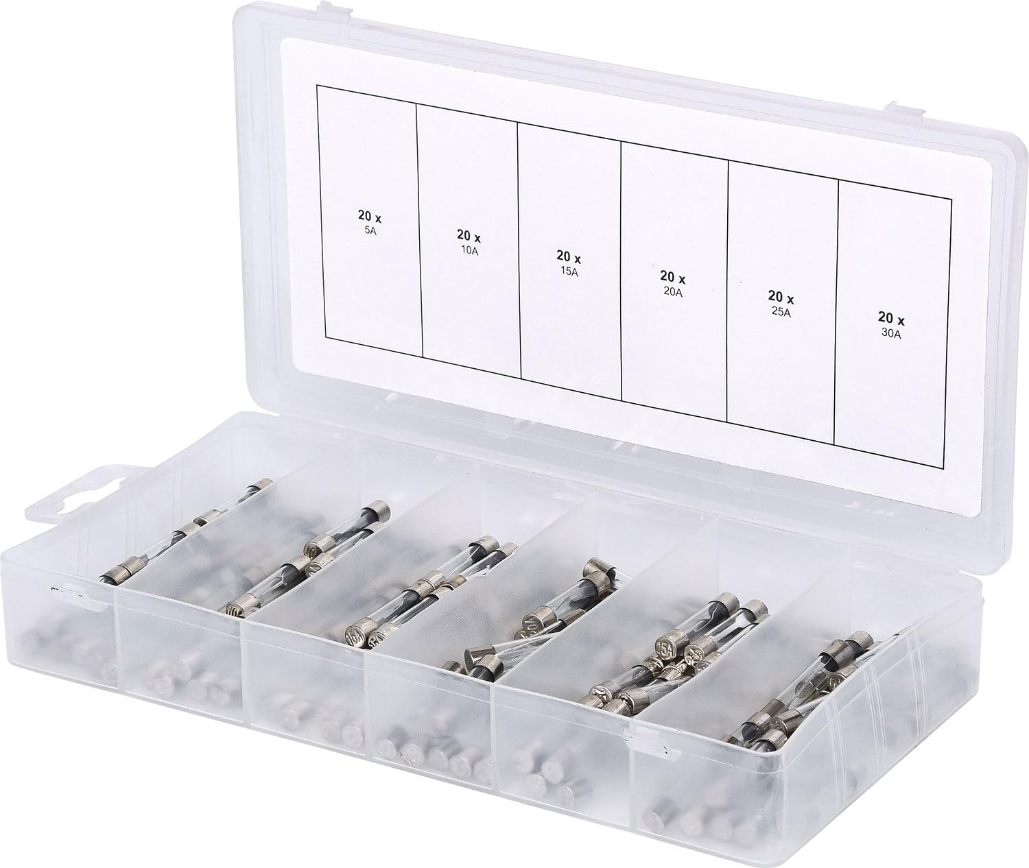 KS Tools 970.0270 Glas-Sicherung Sortiment, 120-tlg, 5–30 A