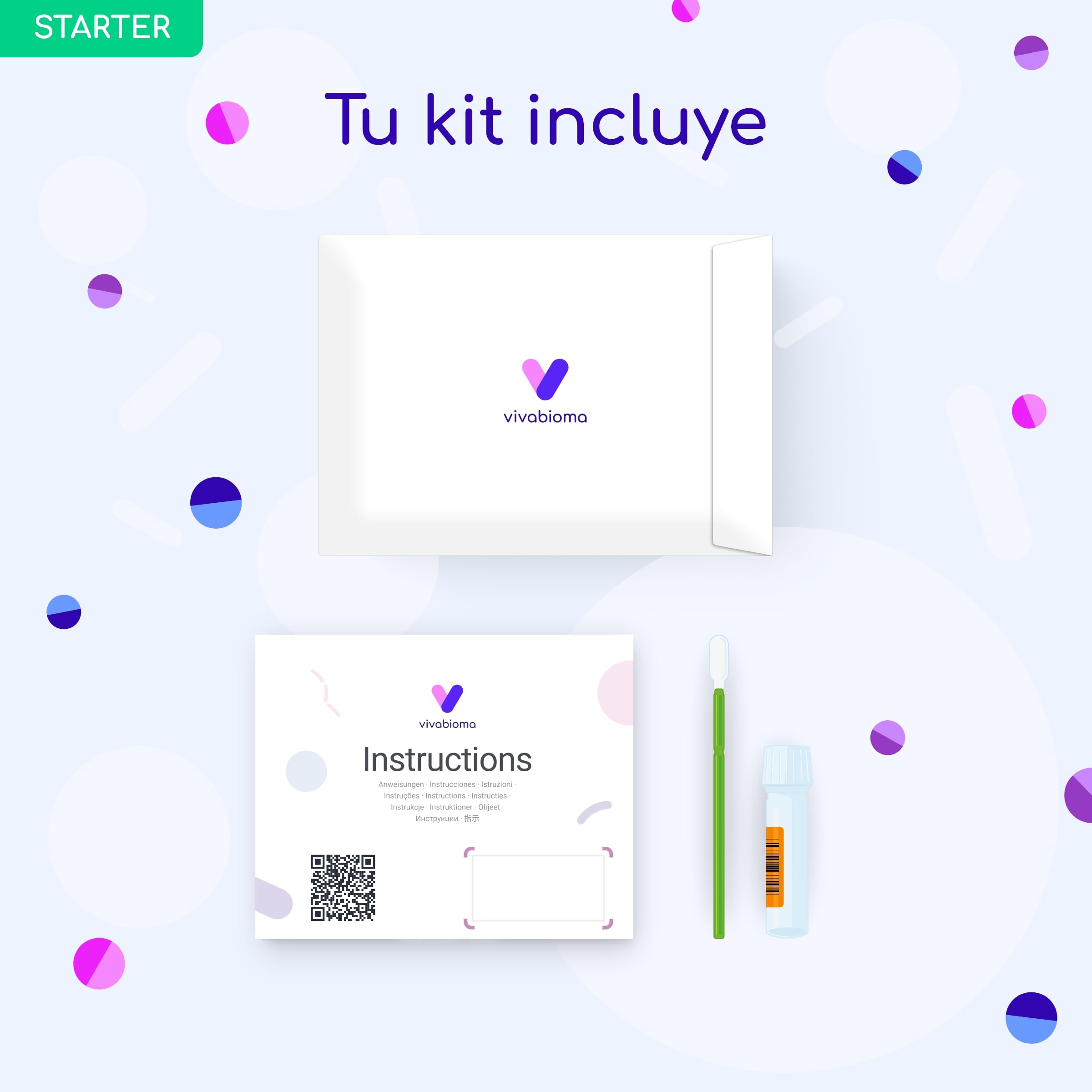 Vivabioma Starter – Test de Microbiota Intestinal: Conoce tu Edad Biológica y Salud Digestiva | Análisis de 35+ Informes, Eje Intestino-Cerebro, Metabolismo y Vitaminas
