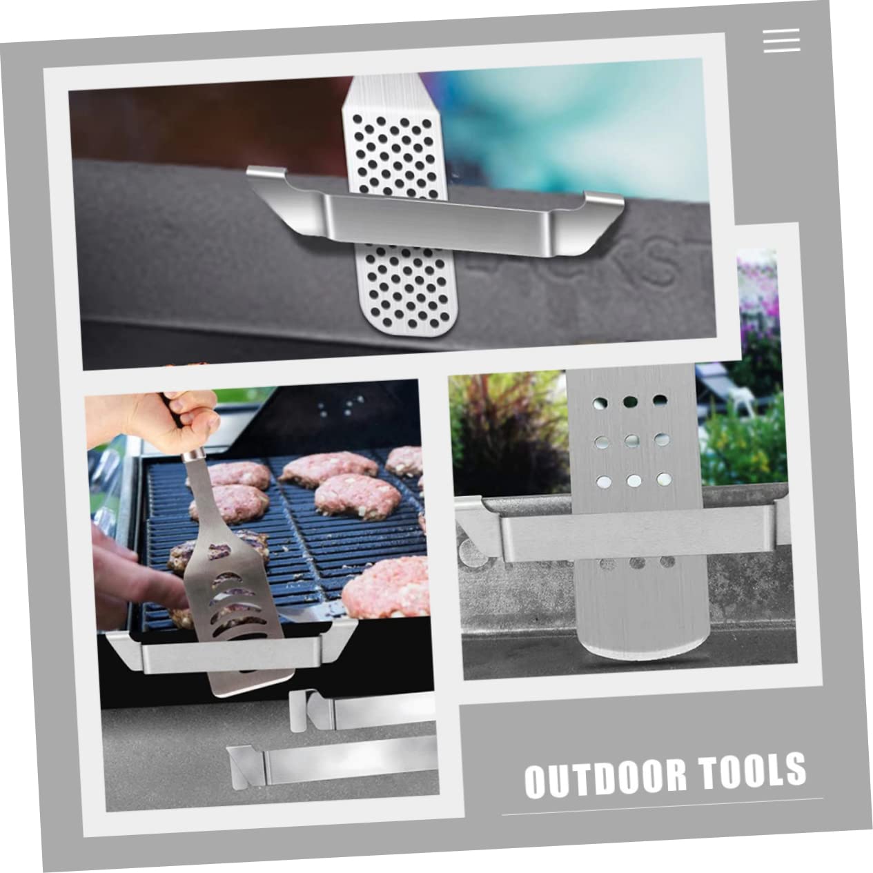 Sosoport 3 Sätze BBQ Tool Rack Gestell Grillzubehör Rost Für Grillbesteck Aus Edelstahl Edelstahlküchenutensilien Backspatelhalter Utensilienregal Rostfreier Silber 3 Stück * 3