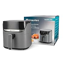 M mimotec Friggitrice ad Aria Biota Touch 7,6L – Friggitrice ad Aria Senza Olio, 2000W, Touch Screen, 8 Menu, Timer Regolabile di 60 Minuti, 80-200°C, Riduzione dei Grassi per una Cottura Sana