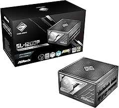 ASRock Steel Legend SL-1200P 1200W ATX Power Supply, 80 Plus Platinum, ATX3.1 & PCIe 5.1 Ready, Fully Modular, 135mm FDB Fan, 10-Year Warranty PSU