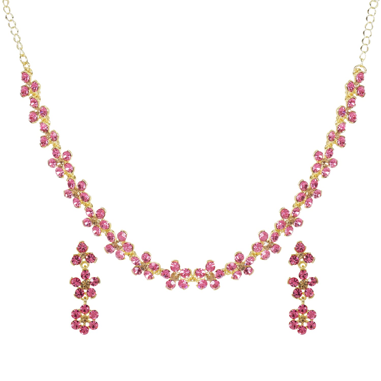 Swasti Jewels CZ Necklace and Earrings Set for Women Gajri (B09Y22WW5J) Amazon Price History, Amazon Price Tracker