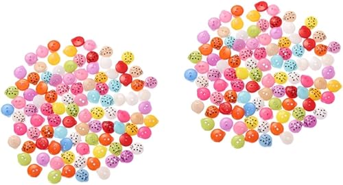 DIYEAH 200 botones para niños, para costura, manualidades, resina, mariquitas, botón de costura de madera, miniaturas en forma de animal, botones de