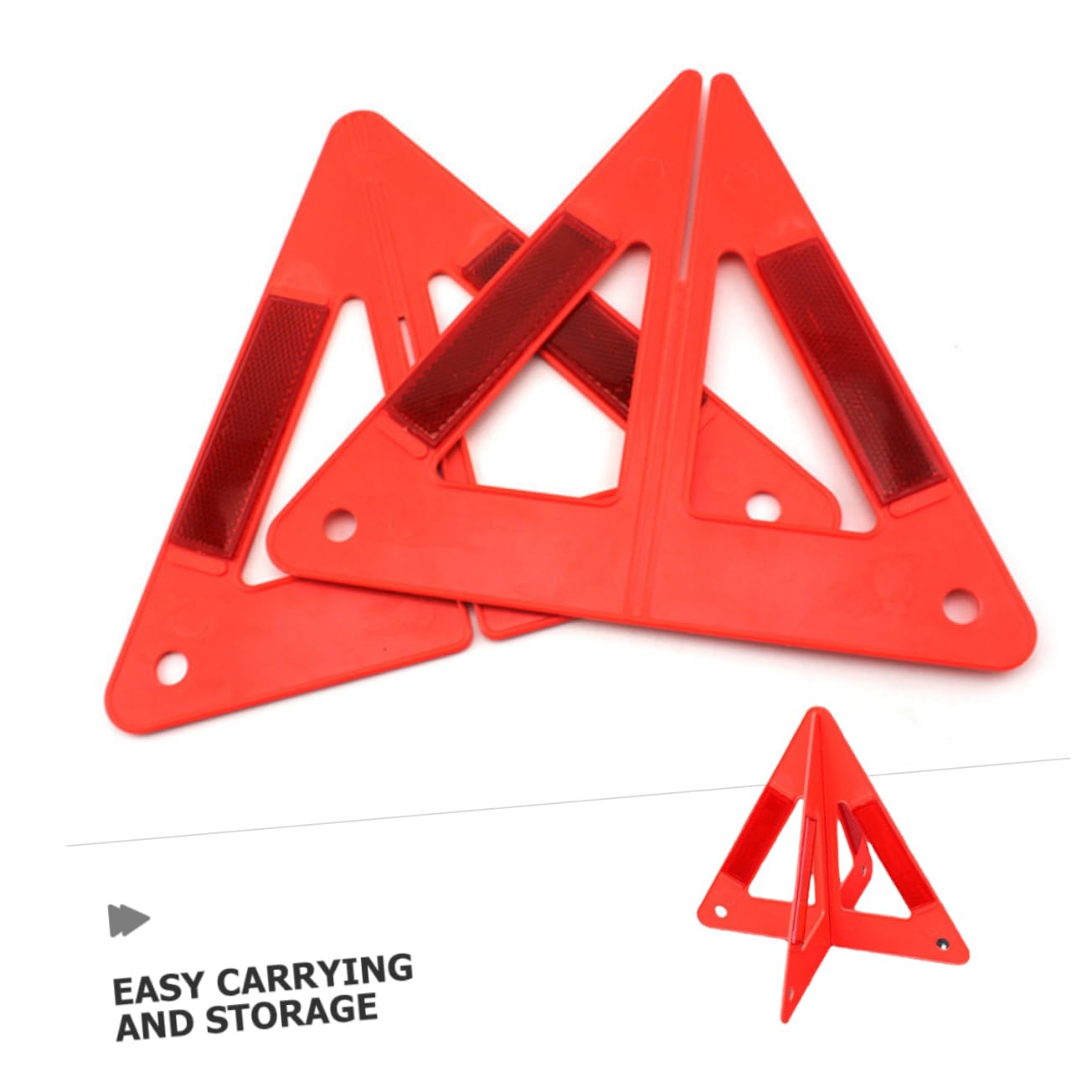 3 piezas Triángulos de Seguridad Reflectantes para Emergencias de Coche de Advertencia Plegables para Inspecciones y Situaciones de Avería Diseño Conveniente para Almacenamiento