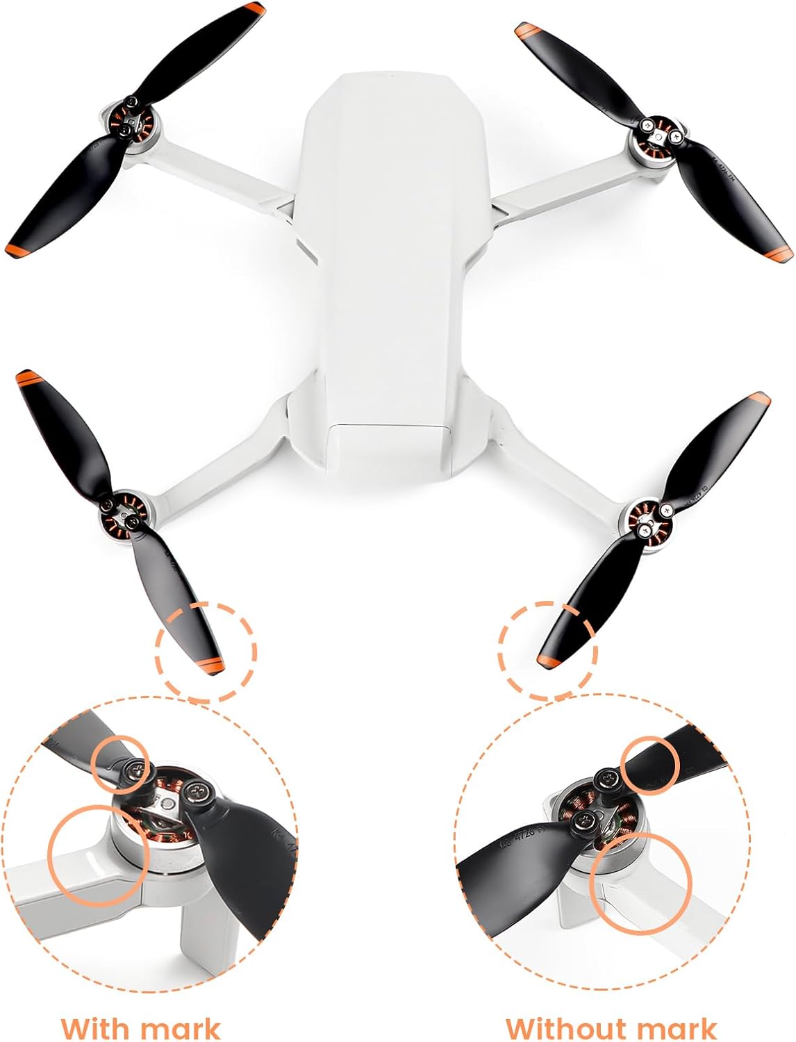 16 Pcs Mini 4K Propellers Low-Noise Replacement Propellers for DJI Mavic Mini 2/Mini 2 SE/Mini SE/Mini 4K Drone Quick-Release Blades Props Accessories