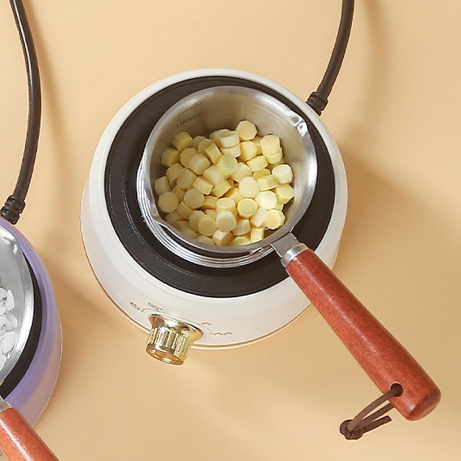 Cloudsell Wax Melter for Candle Making with 500ml SS Pouring Pot and Spoon Warmer Melts Wax Melting Machine Electric Wax Heater Portable Perfect for Begginers & Workshop 1