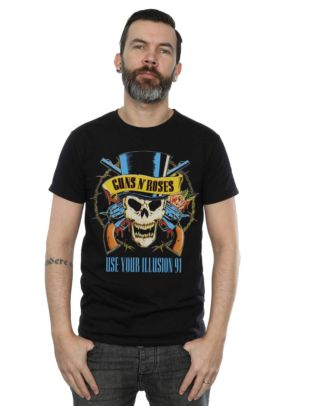 Guns N Roses Men's Use Your Illusion 91 Tour T-Shirt