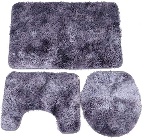 ETOPARS Badteppich-Set 3-teilige, rutschfeste, rutschfeste Badematte, U-förmiger Konturteppich und Toilettendeckel… – Bild 3