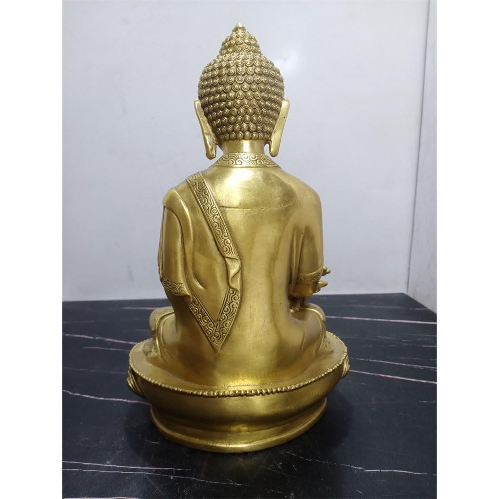 Estatua de Buda Esculturas Hechas a Mano Estatuas de Buda de Bronce Esculturas de Feng Shui for Salas de Estar y Salas de Estudio Cómo Decorar tu Oficina Manualidades Decorativas(M)