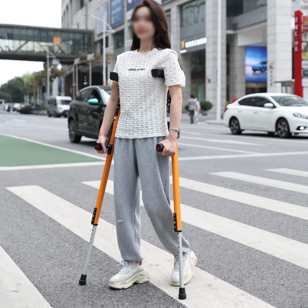Muletas axilares Ajustables, Bastones para Caminar para Adultos, Mango ergonómico, Ayuda para Caminar para Personas Mayores, adecuadas para Altura: 150-190 cm/5'-6' 2''