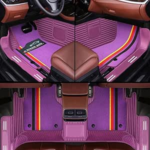 TACRIG Voiture Tapis Sol, Pour Citroen Ds7 DS 7 Crossback 2018-2023 Sûrs Respectueux Environnement Antidérapants Intérieur Voiture Protection Coussinets,A