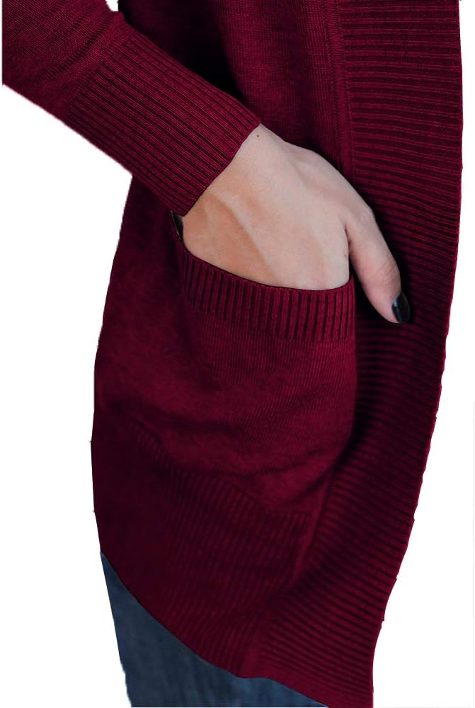 VOIANLIMO Women's Open Front Casual Long Sleeve Knit Classic Sweaters Cardigan with Pockets - Image 3