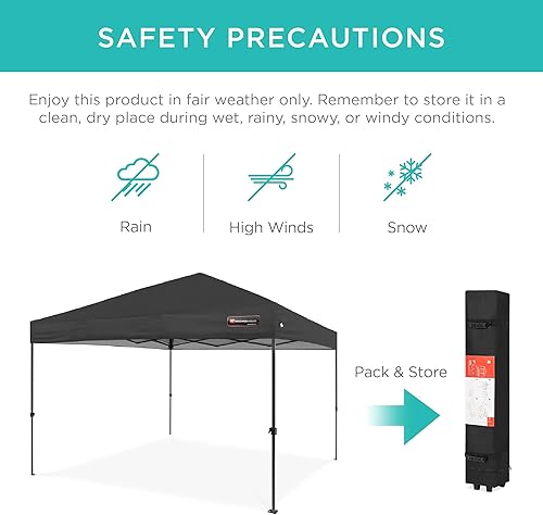 Miniatura 269 de Best Choice Products Carpa Toldo Desplegable de 10x10 pies para Instalación de 1 Persona, Refugio Portátil Instantáneo con Botón de 1 Toque