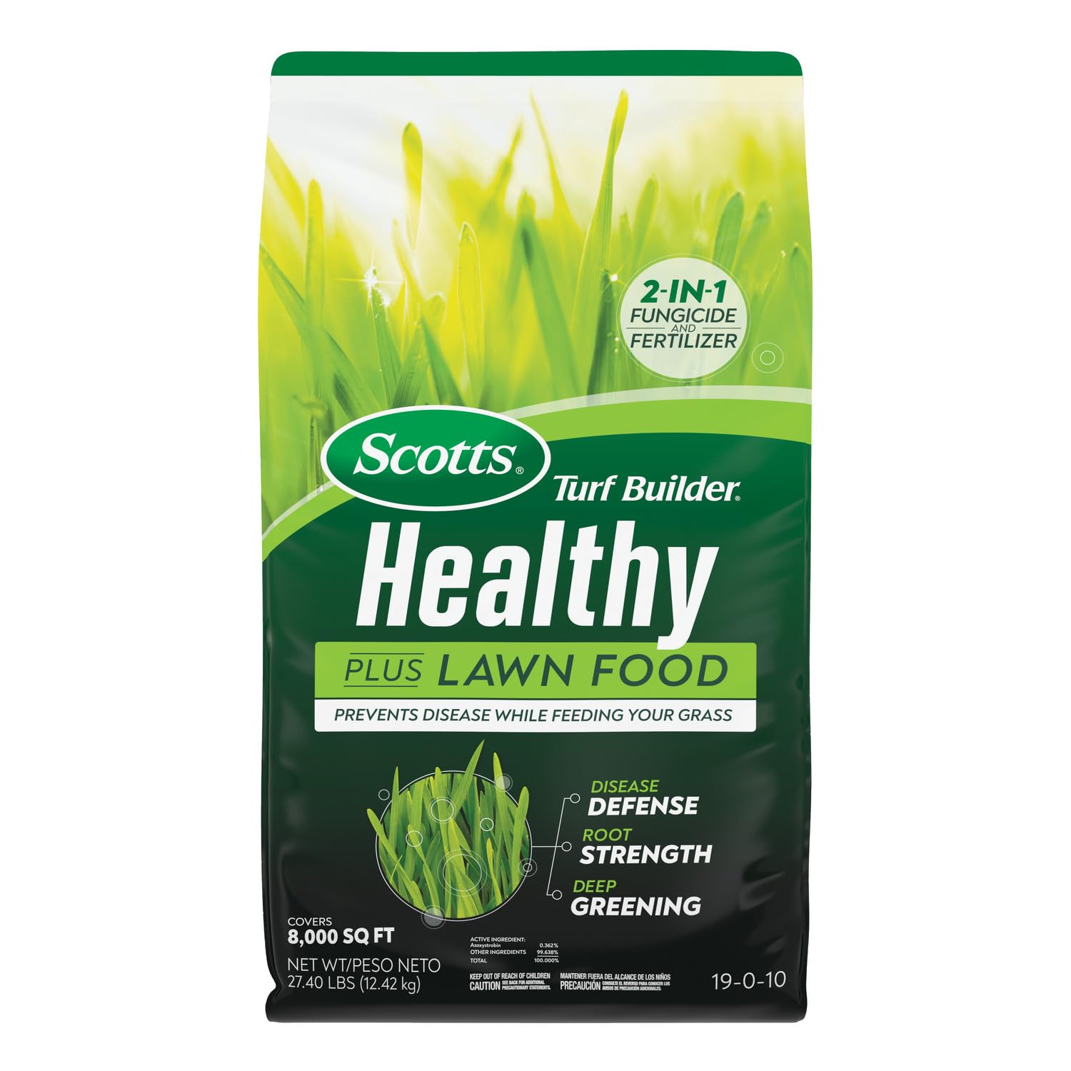 Turf Builder Healthy Plus Lawn Food, 2-in-1 Fungicide and Fertilizer, Helps Grass Withstand Summer Stress, 8,000 sq. ft., 27.40 lbs.