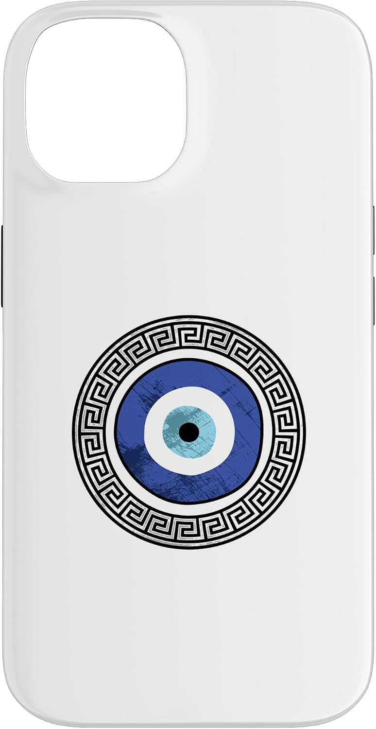 Greek Evil Eye Mati Design for Men or Women Greek Key Print Case for iPhone 16 Pro