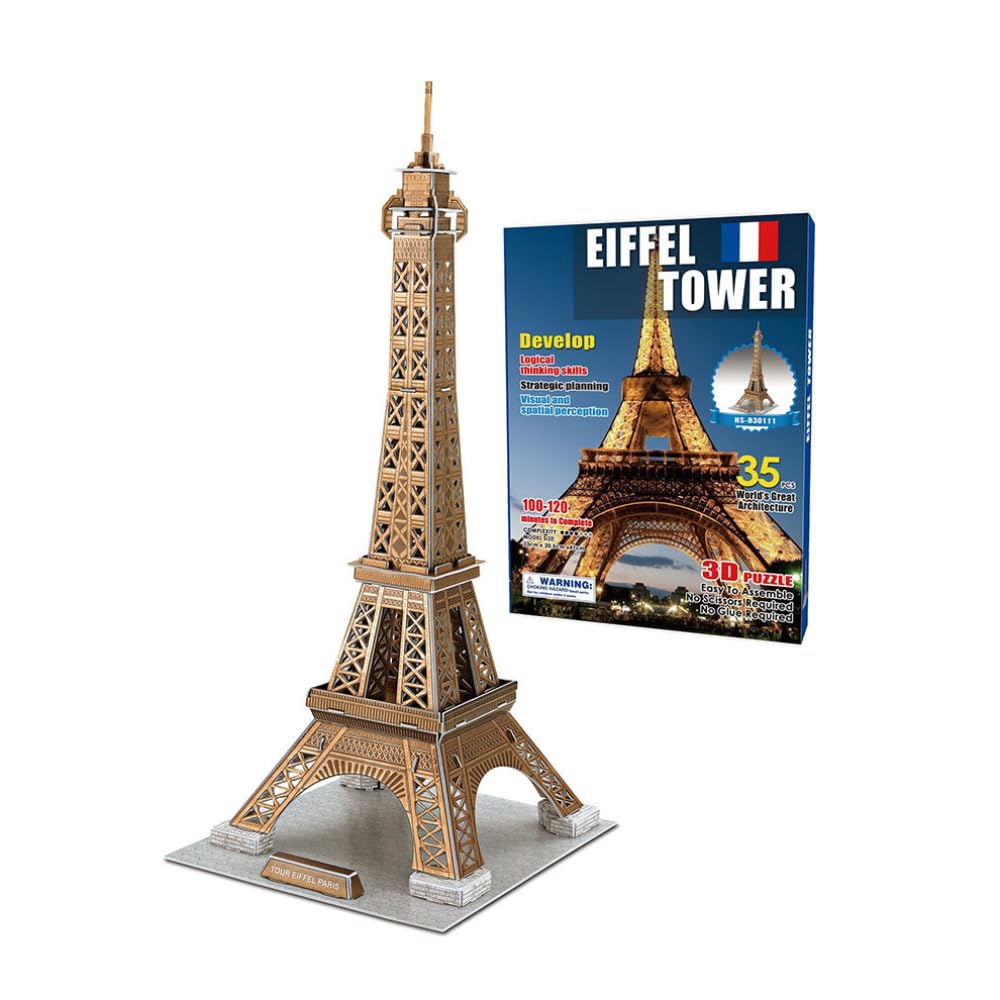 3D Puzzle Monuments School Project Work Kit for Kids | Foam Jigsaw Construction Set | DIY Miniature Model Eifel Tower London Bridge Educational STEM Toy for Boys & Girls Ages 7+ (Education)-image-13