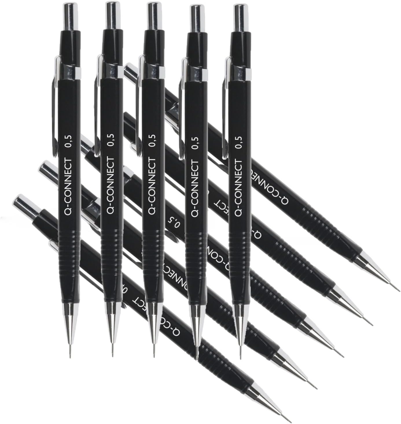 Q-Connect Mechanical Pencil KF01345 - Black, Pack of 10