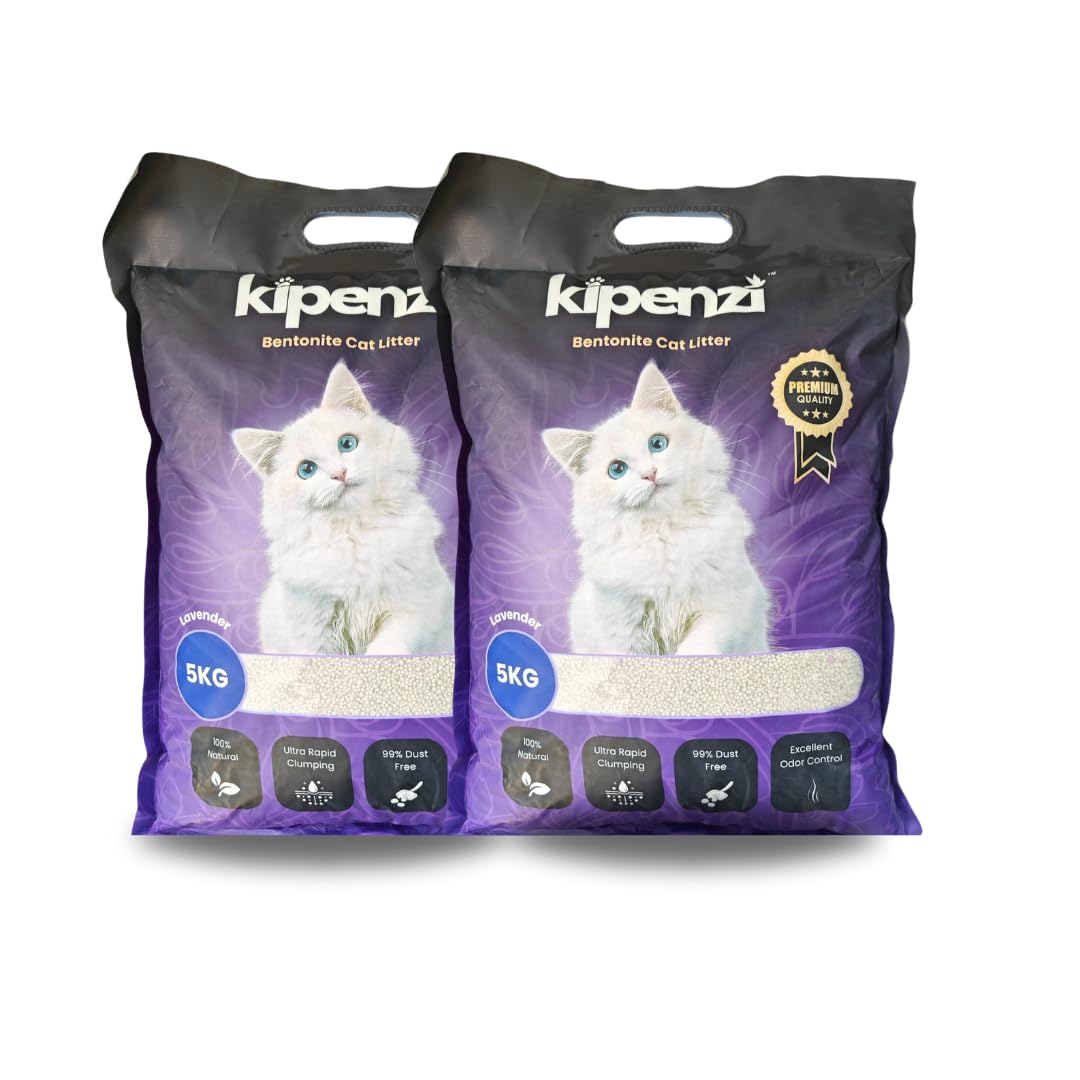 Kipenzi Bentonite Cat Litter- Smart White Bentonite Cat Litter | All-Natural Formula | Controls Odor| Easy Scooping Clumps | 99% Dust Free | Lavender 10 Kgs (2 Packs of 5 Kg) (B0D6BJS9W8) Amazon Price History, Amazon Price Tracker