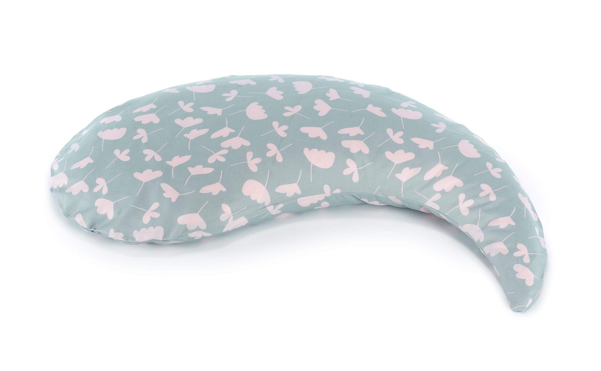 Kinderhaus Blaubär Set Theraline Stillkissen Yinnie & Windel, Kleines Stillkissen 135 cm x 35 cm, Stillkissen mit Mikroperlen | inkl. Stillkissenbezug, Design:Blüten rosa