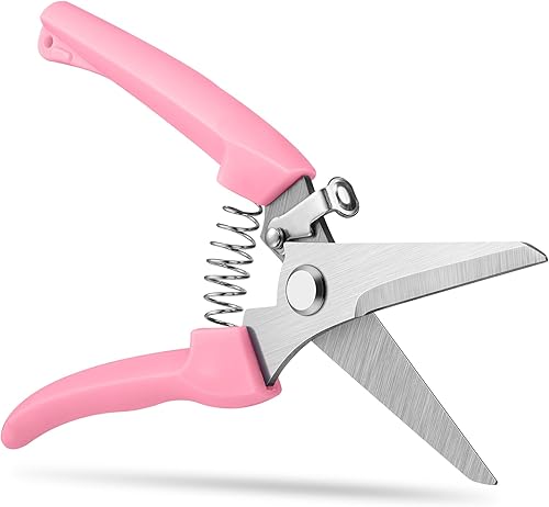 Cortaflores, tijeras de podar de 7.6 pulgadas para principiantes, acero de alta resistencia, tijeras florales afiladas resistentes a la corrosión