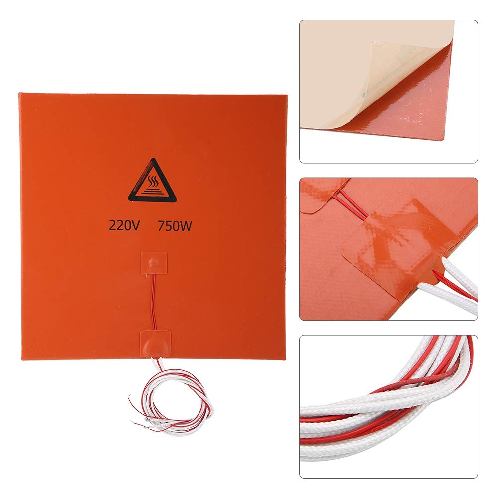 Tbest Accesorios para Impresoras 3D Almohadilla Térmica de Cama Caliente de Silicona, Accesorios para Impresoras 3D Impresora, Escáner y Accesorios (220v 750w 300 * 300mm)