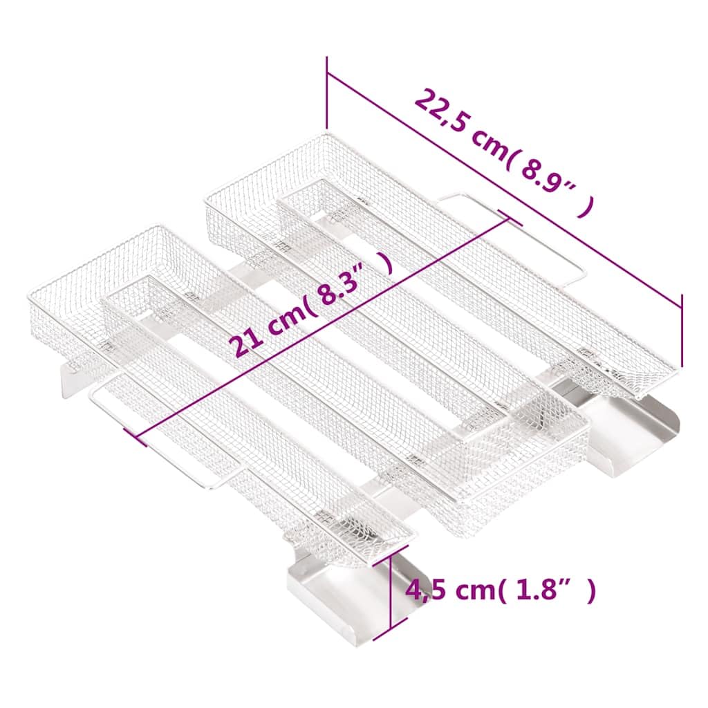 Generador de humo frío de 4 lados de 22,5 cm de acero inoxidable 304 con asas, caja de humo para virutas de ahumado, para pescado, carne, queso, verduras, accesorios para barbacoa