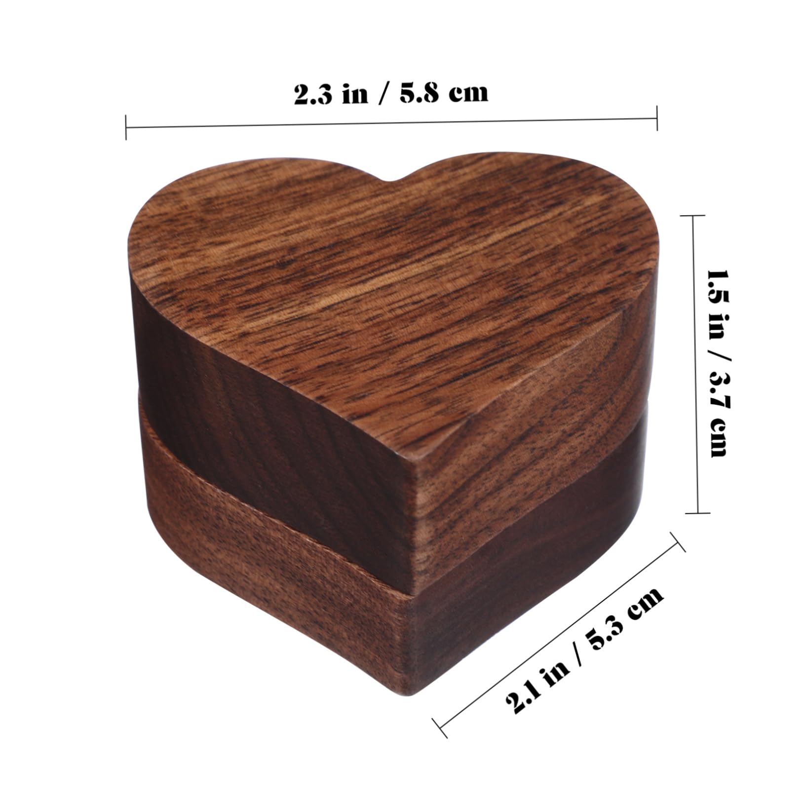 BESPORTBLE Boîte De 4 Pièces porte-alliances en forme de Mariage heureux à bijoux cœurs couple cas de bague de mariée étui à bague matériel en bois