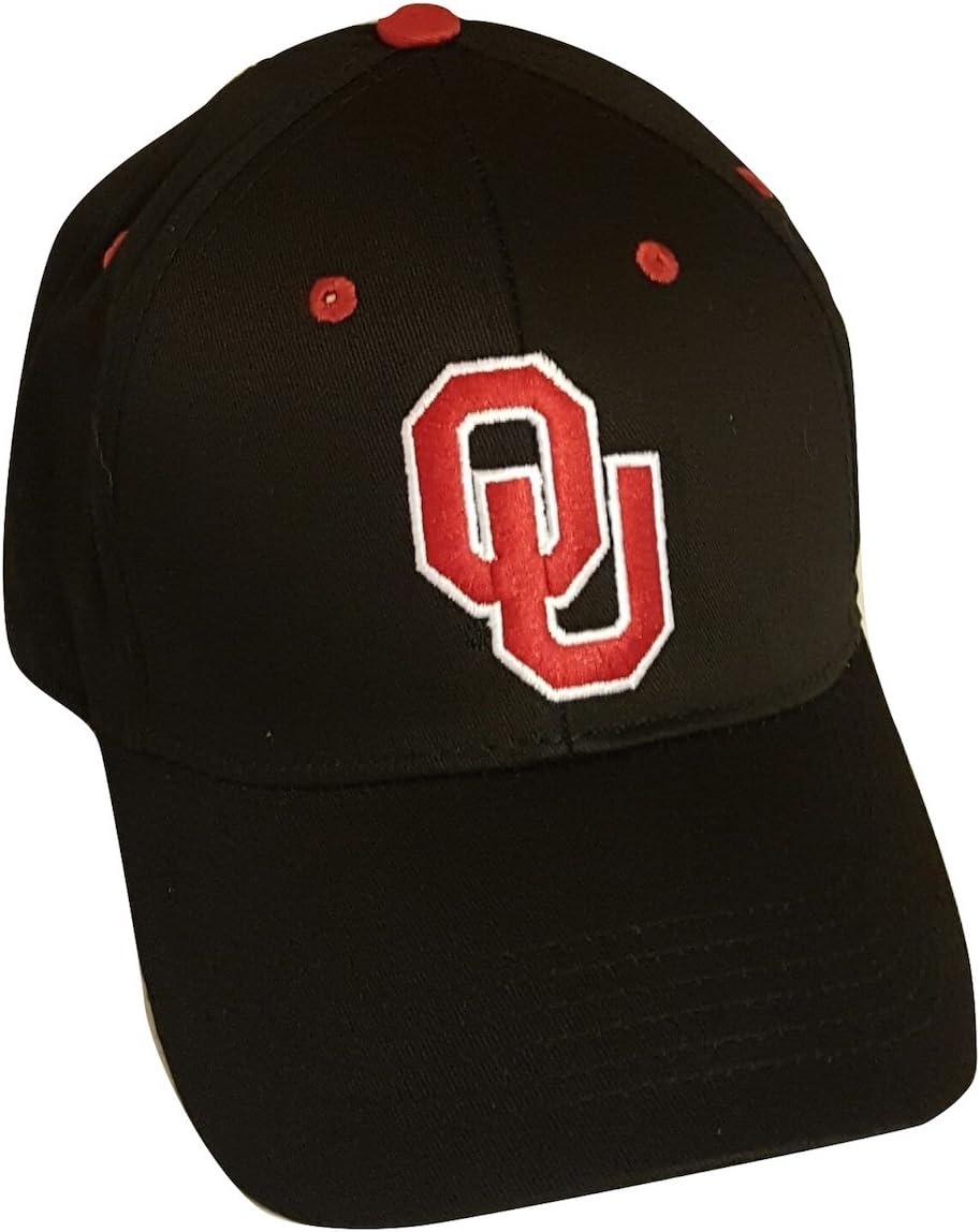 Captivating Headgear Oklahoma Sooners Structured Adjustable Cap - Choose Hat Color (Black)