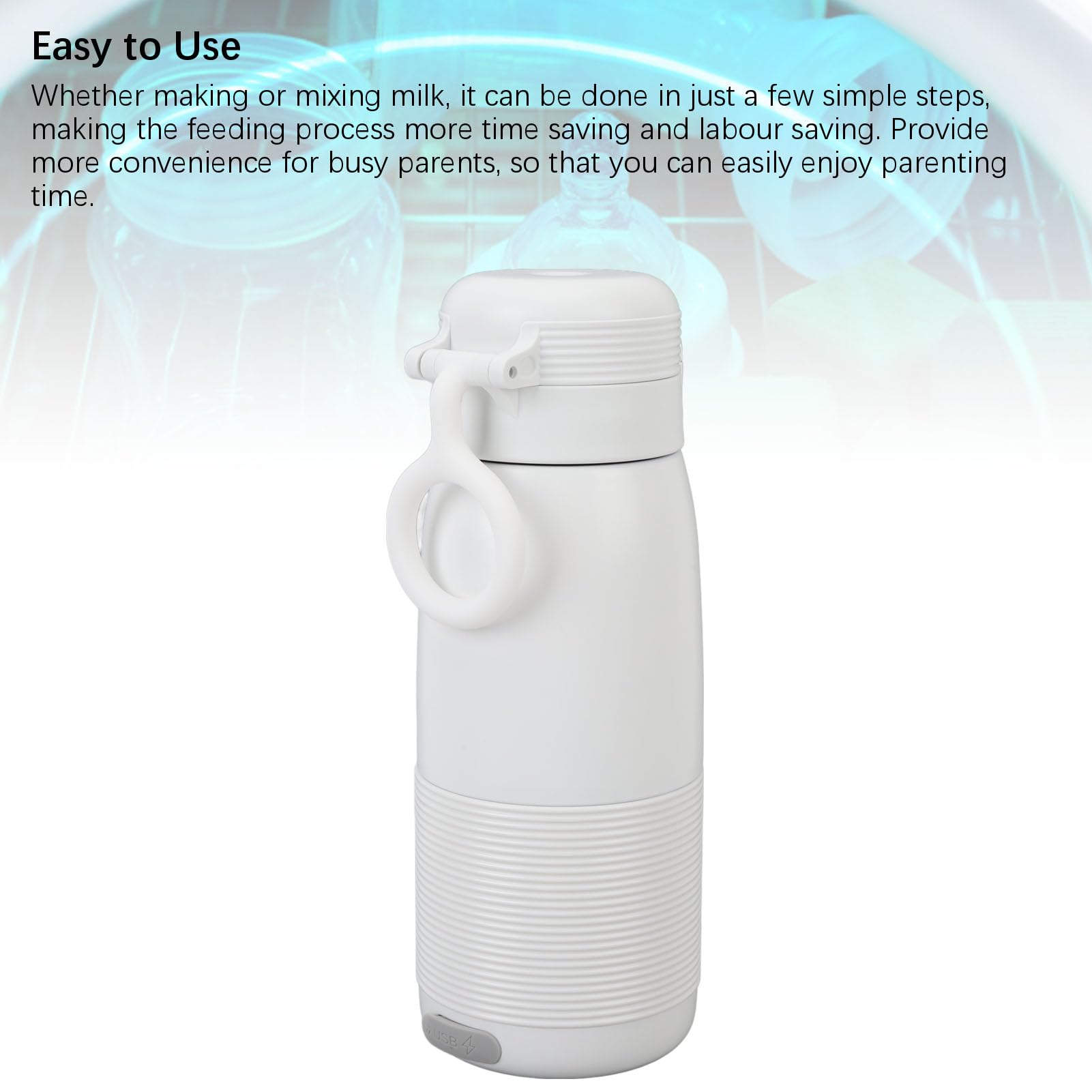 Calentador de Biberones Portátil para Viajes de bebé, Inalámbrico, de Temperatura Constante, Recargable por USB, Calentador de Agua de Viaje para Leche materna. (500 ml)