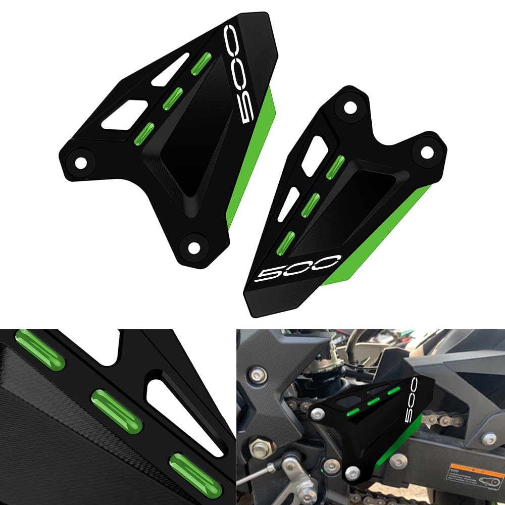 Modeer Per Kawasaki Ninja 400 Z400 2018-2024 | Ninja 500 Z500 2024 Moto CNC Poggiapiede Pedale Protettore Poggiapiede Piastre per Talloni Copertura di Protezione Accessori (z500-nero/verde)