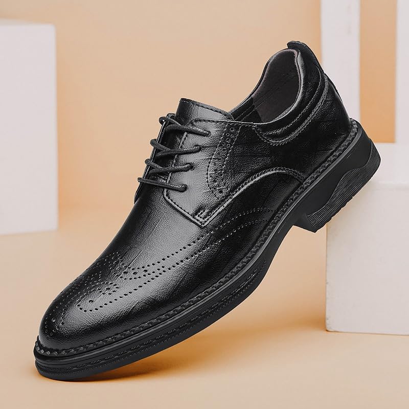 Business Oxford Shoes for Men Mens Leather Dress Shoes Mens Oxfords Formal Dress Shoes for Men Anti-Slip Low Top Non Slip Prom Men's Casual Dress Shoes4
