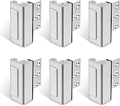 6PACK Home Security Door Reinforcement Lock Childproof, Add High Security to Home Prevent Unauthorized Entry, Aluminum Construction Finish, Frame Lock, Silver