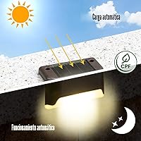 Vista 6 de Solpex luces Led solares para cubierta al aire libre, paquete de 16, impermeables, ideales para escaleras, cercas, patio, y senderos