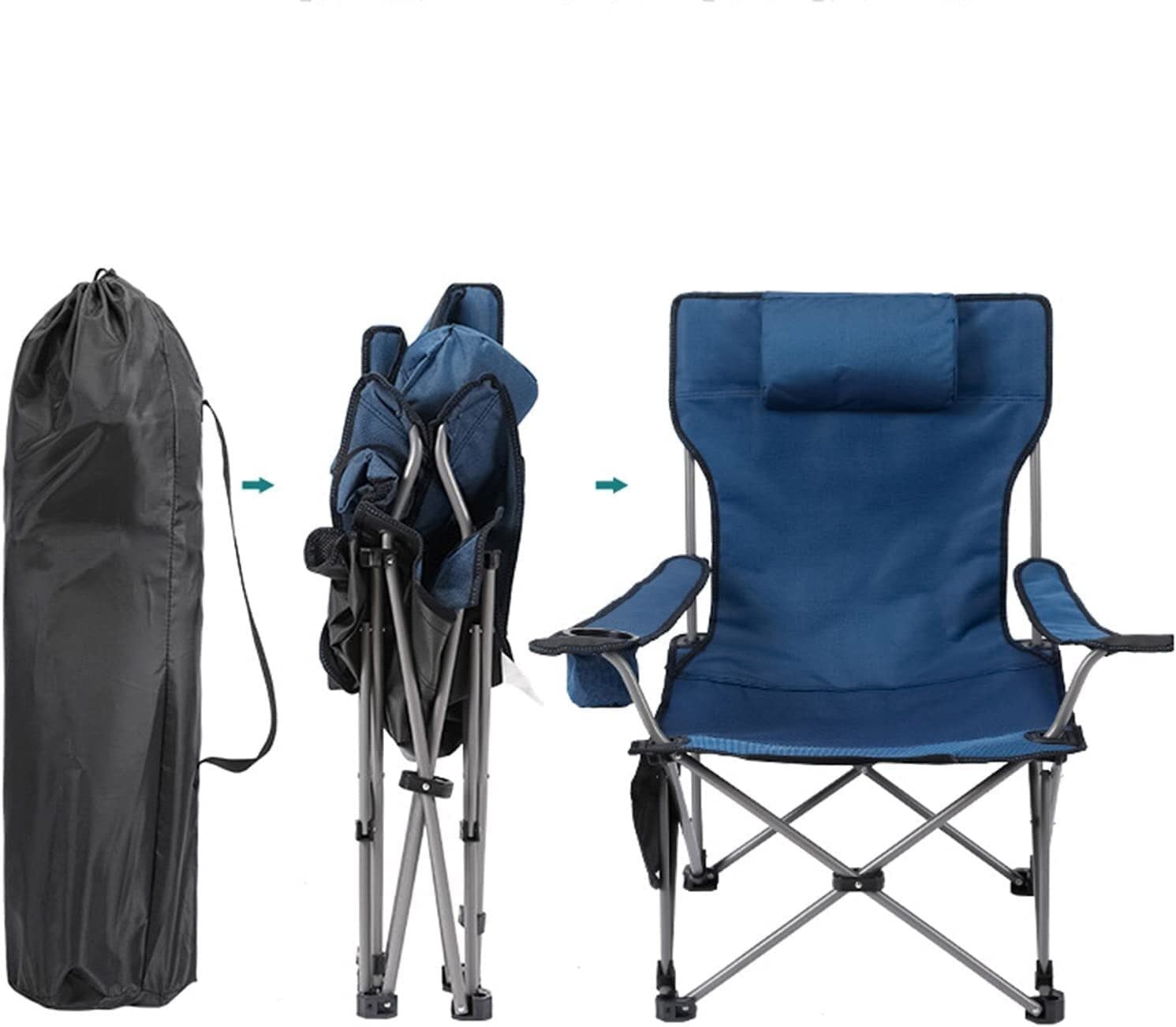 Klappstuhl Klappbarer Niedriger Campingstuhl Mit Getränkehalter Freizeit Angelstuhl Outdoor-Sessel Für Strandreisen Wandern Outdoor | G