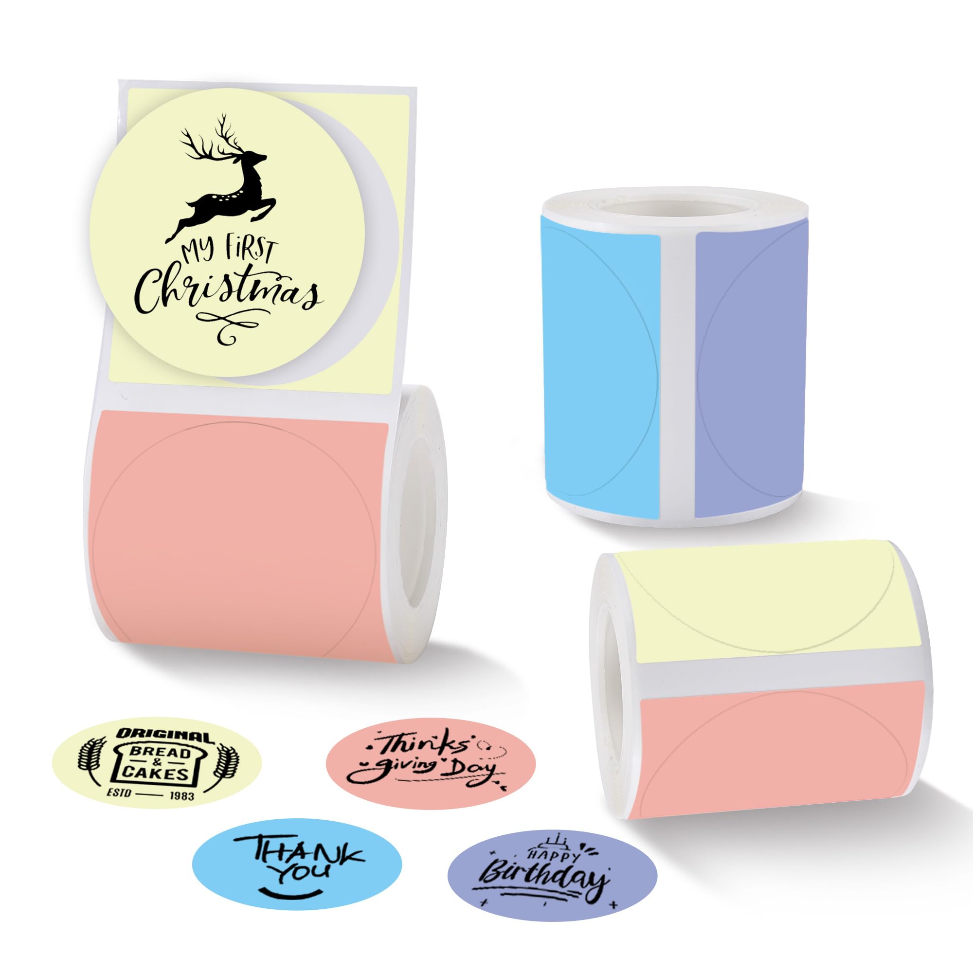 3 Roll Round Thermal Labels Compatible with L7/L9/P50/M110/M221/M220/M120/M200 Label Pirnters,2"x2"(50mm*50mm),Multi-Purpose Labels for Barcode, Logo,