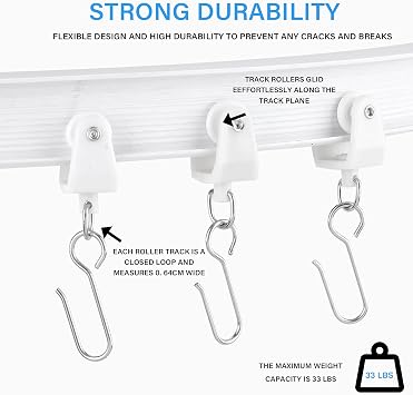 Flexible Bendable Ceiling Curtain Track, Curved Ceiling Track for Curtains, Room Divider Ceiling Track Rail System (5 Meters /16.4 FT)
