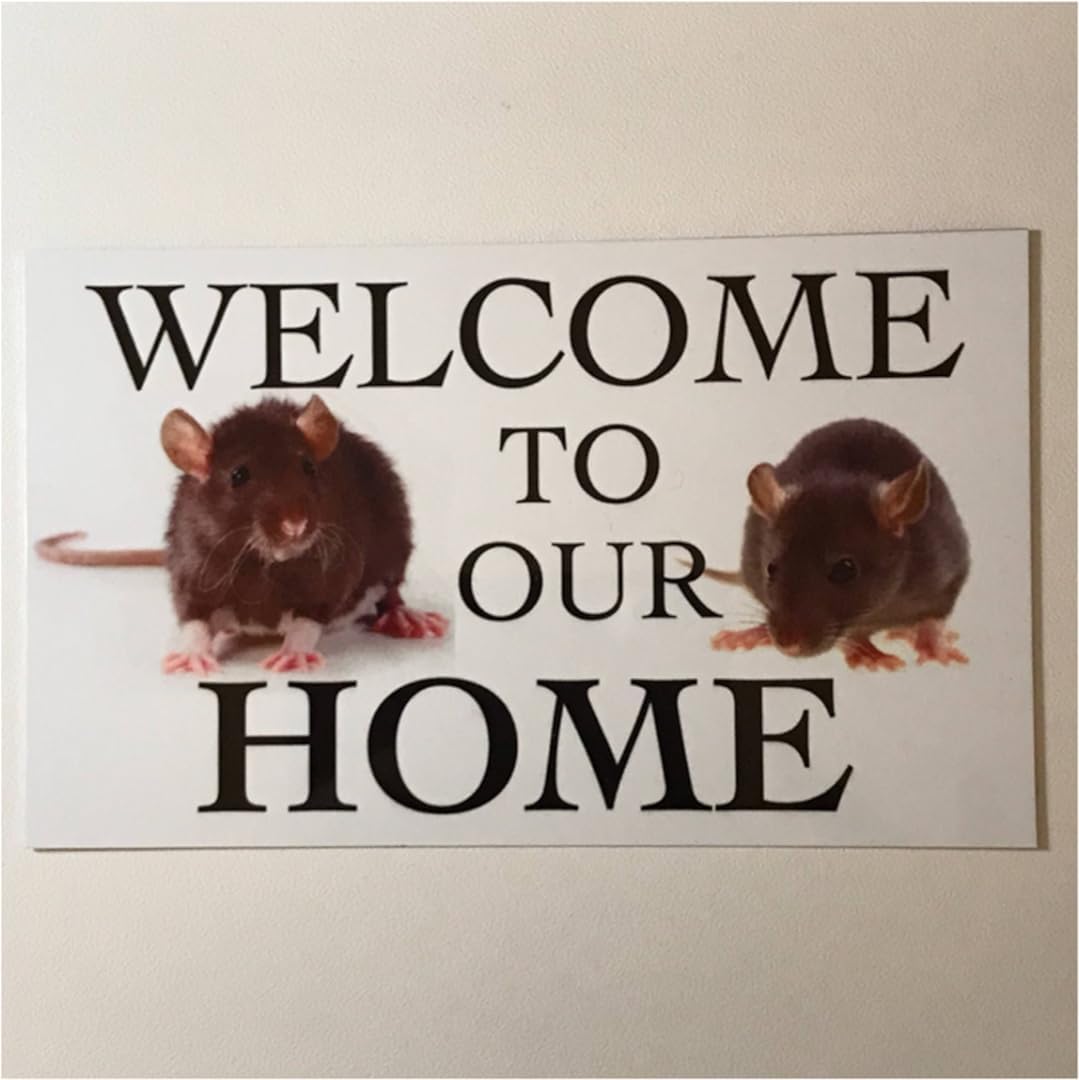 Bioprocess Rat Rats Welcome To Our Home Sign Pet Metal Tin Sign 8X12 inch