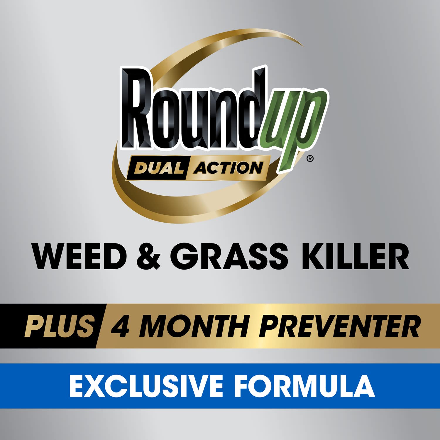 Roundup Herbicida y hierba de doble acción más prevención de 4 meses, para patios y paisajes, mata hasta la raíz, resistente a la lluvia en tan rápido como 30 minutos, 1 galón.