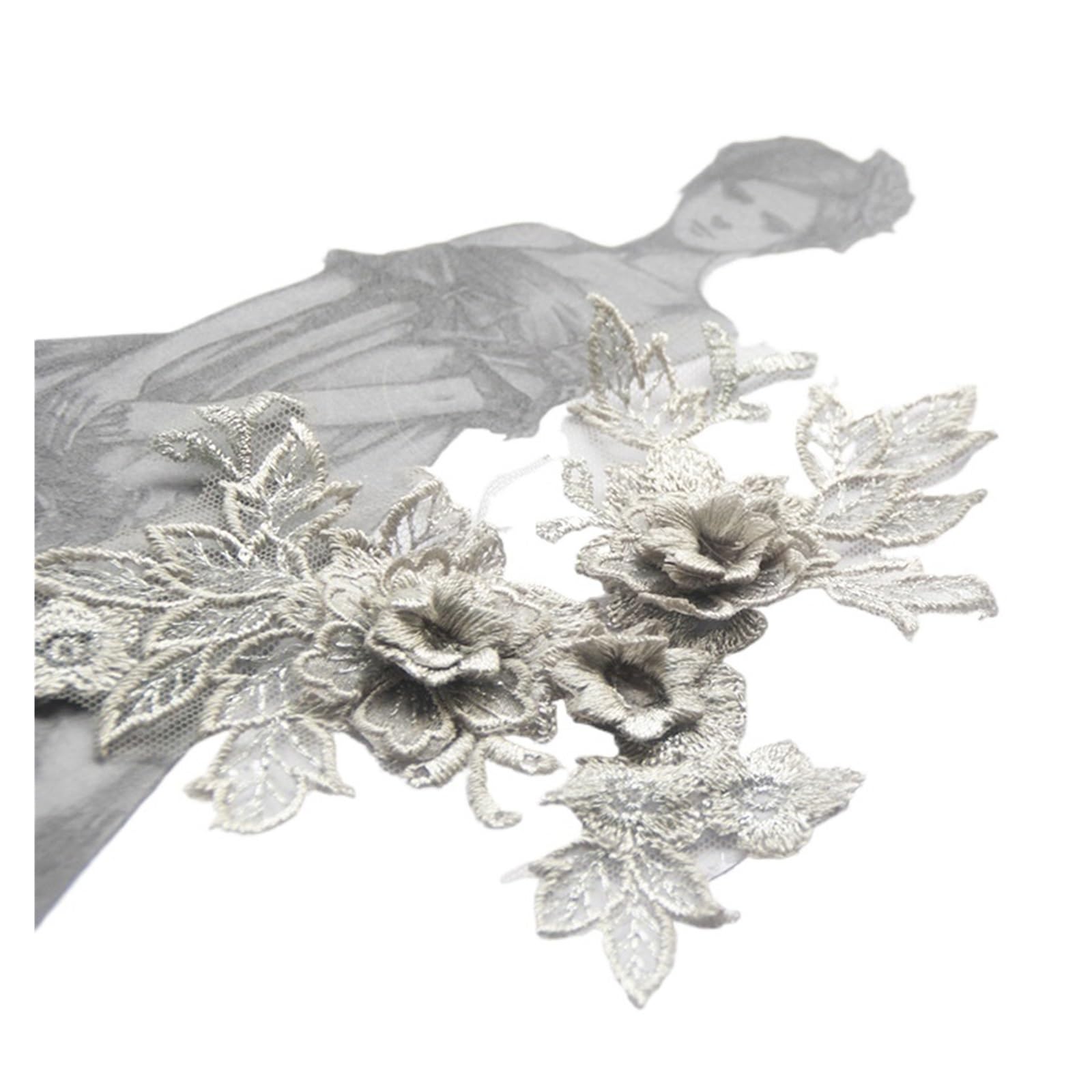 Dentelle brodée 3D haut de gamme pour col de robe de soirée et accessoires de mode Lace Collar