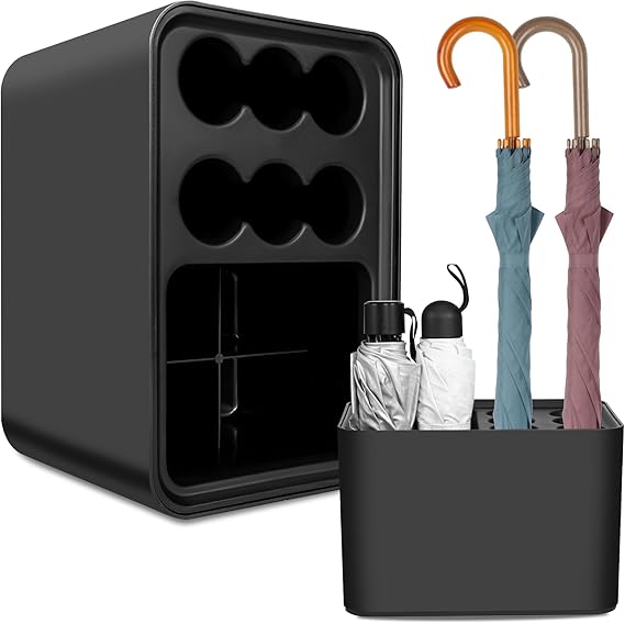 Umbrella Stand, Removable Umbrella Rack with Drip Tray, Holds 10