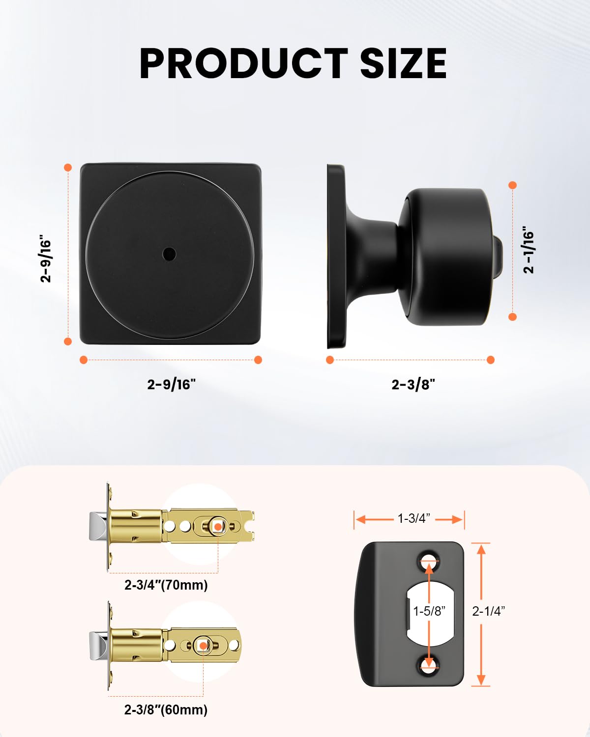 Haidms Black Interior Door Knobs - 8 Pack -5 Haidms Black Interior Door Knobs - 8 Pack -5
