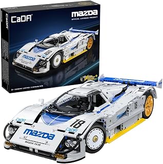 CaDA Officially Licensed Mazda 787b Le Mans Championship Race Car Building Moc Kit 1:10 Scale Collectible Model Fans for 8+ 1,797pcs Display Toy Gift for Kids & Adults C63007W