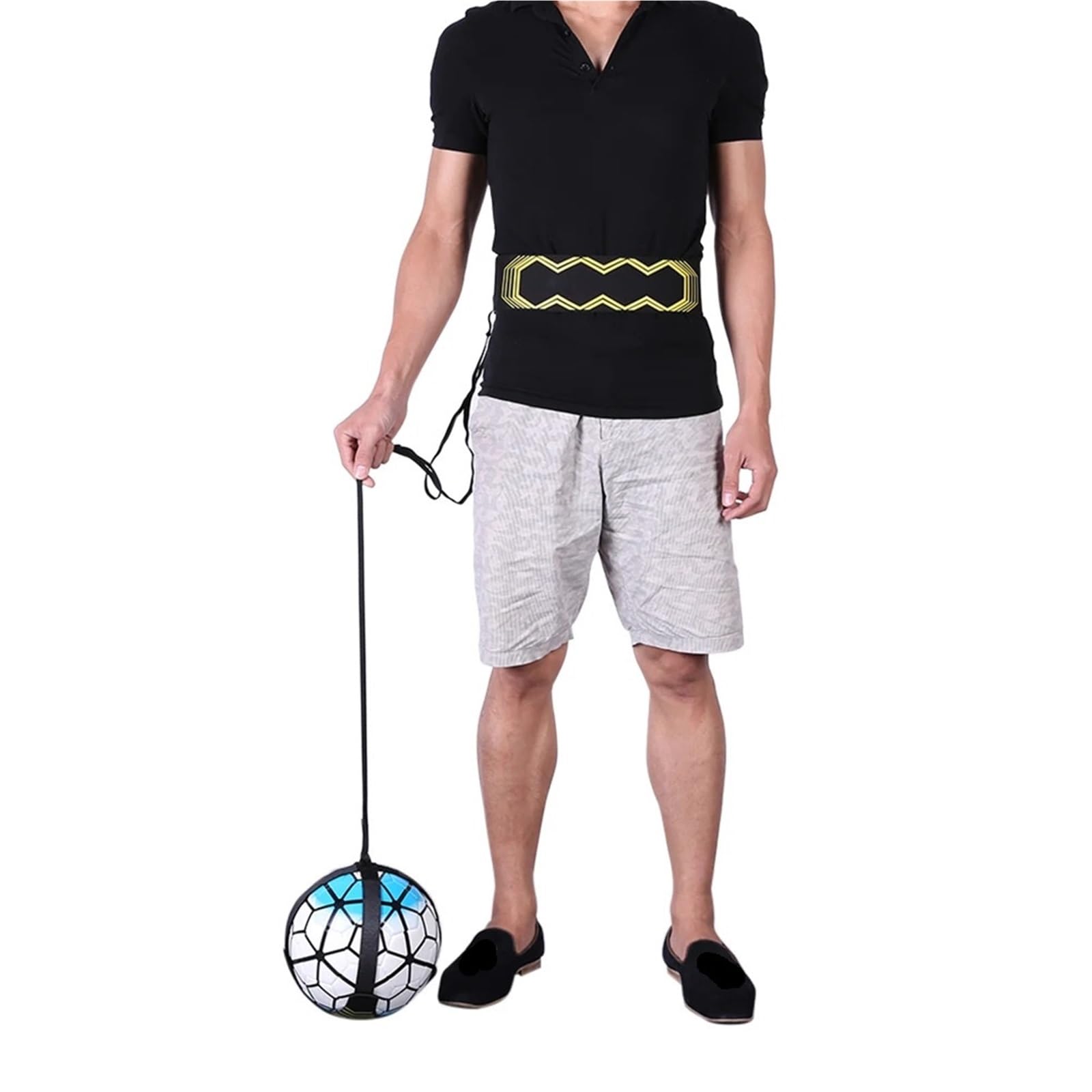2PCS Football Kick Trainer Adjustable Soccer Ball Solo Practice Elastic Belt Auxiliary Fitness Equipment per Adulti