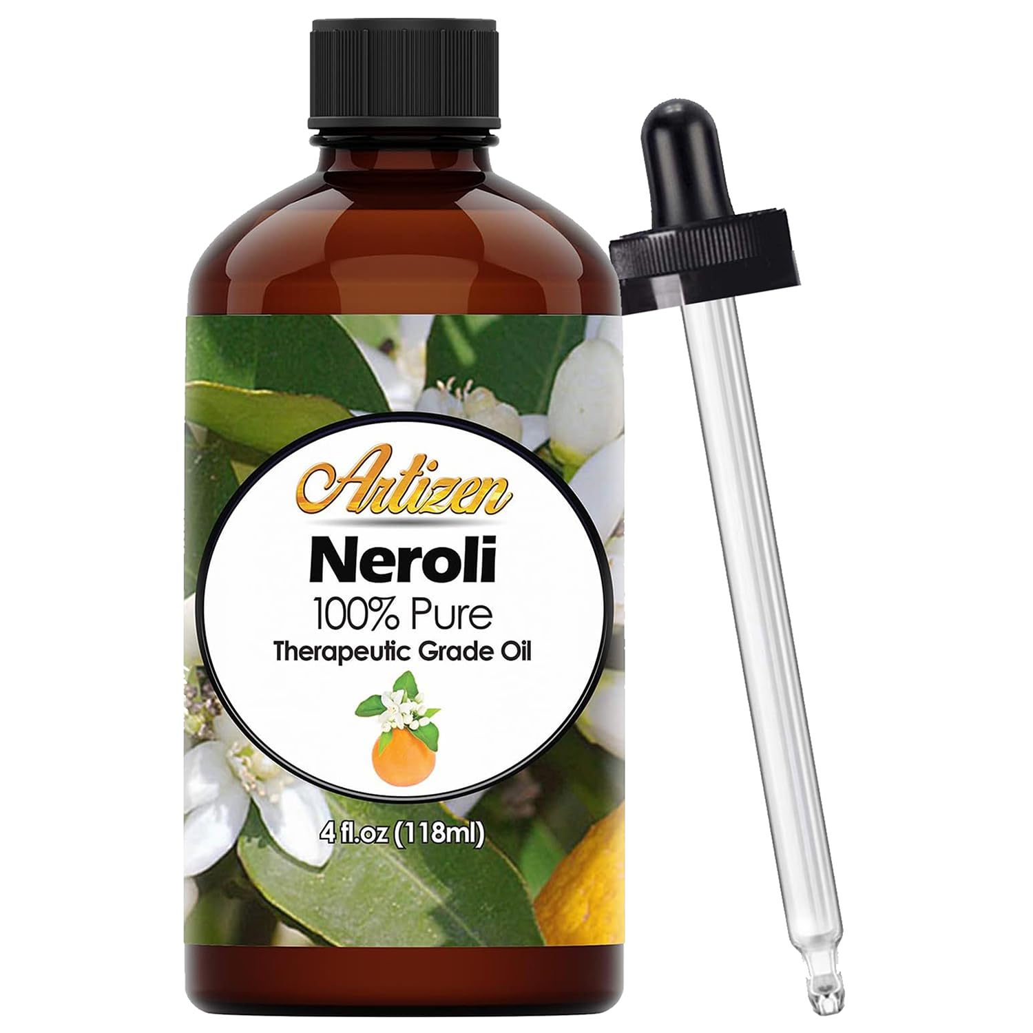 Artizen Neroli Essential Oil 4oz Pure Natural Neroli Oil for Skin, Diffuser, Includes Dropper - 120ml