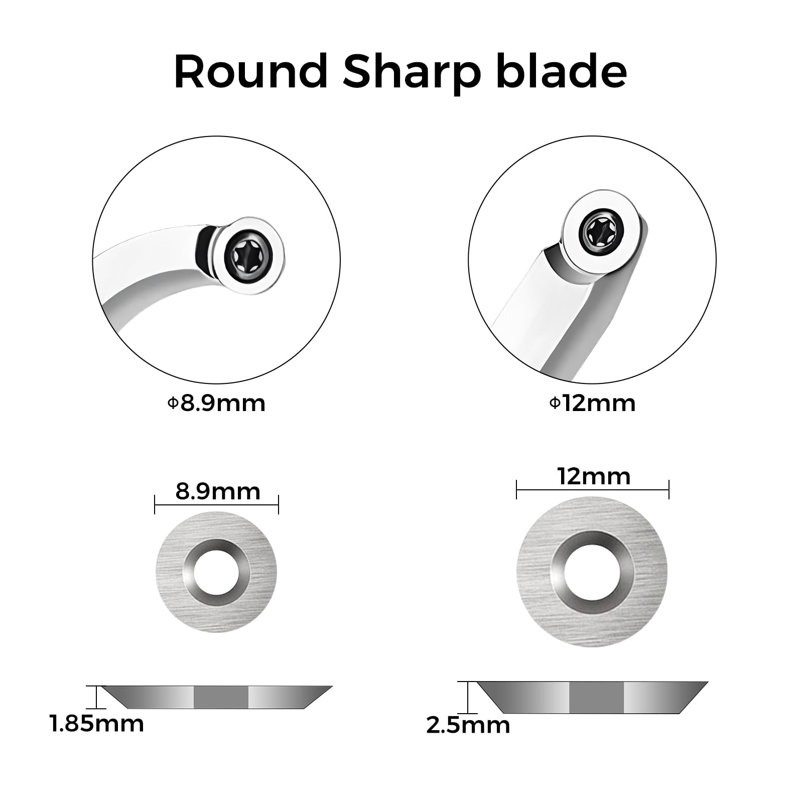 Aogbra 8-Piece Tungsten Carbide Insert Set For Wood Lathe Tools – Includes Square, Round & Diamond Cutters With Screws - View #2