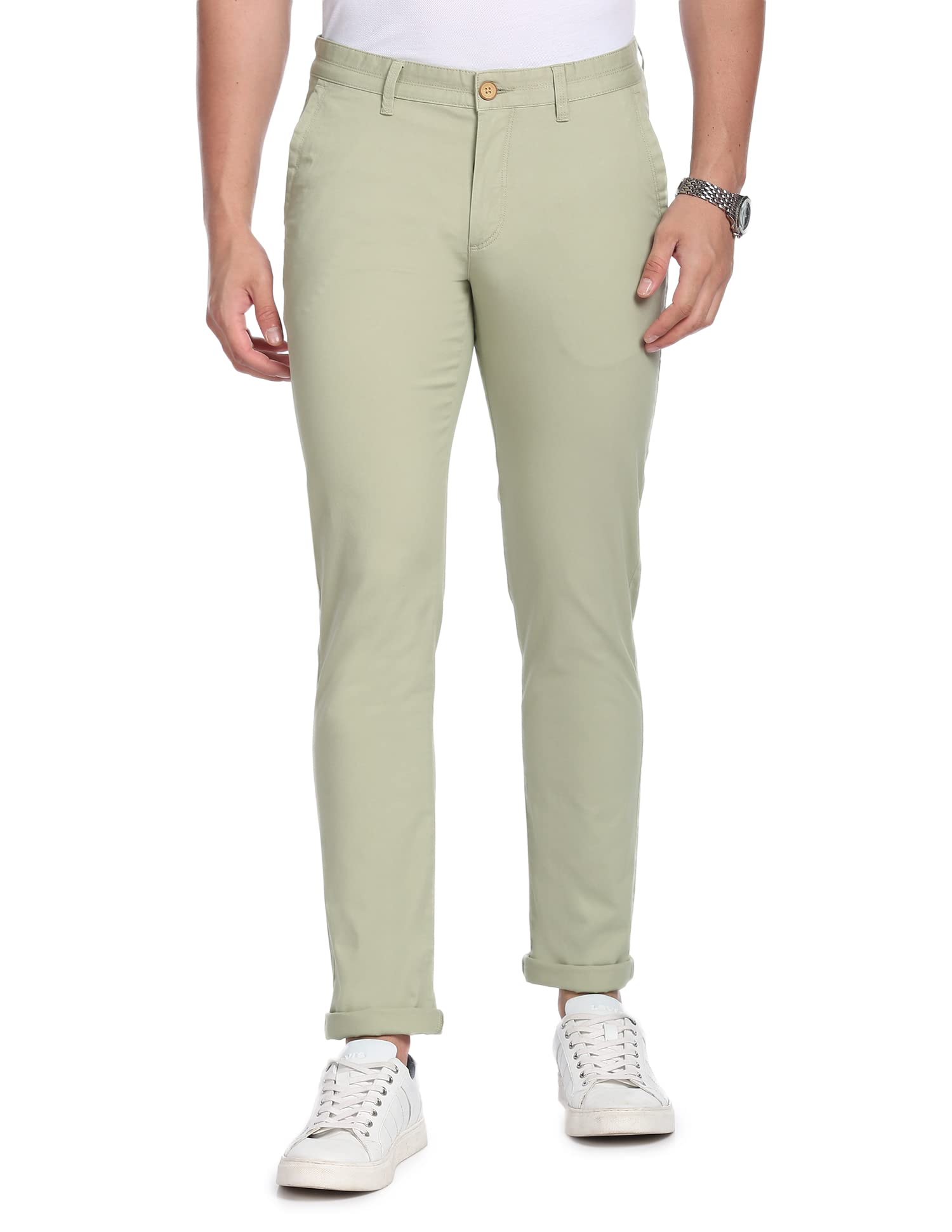 arvind Men Slim Fit Casual Chinos-picture-25