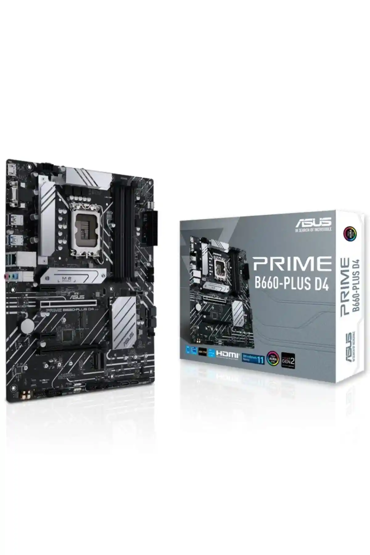 ASUS Prime B660-PLUS D4 Gaming Mainboard Sockel Intel LGA 1700 (Intel B660, ATX, DDR4 Speicher, PCIe 4.0, 3X M.2, Aura Sync)